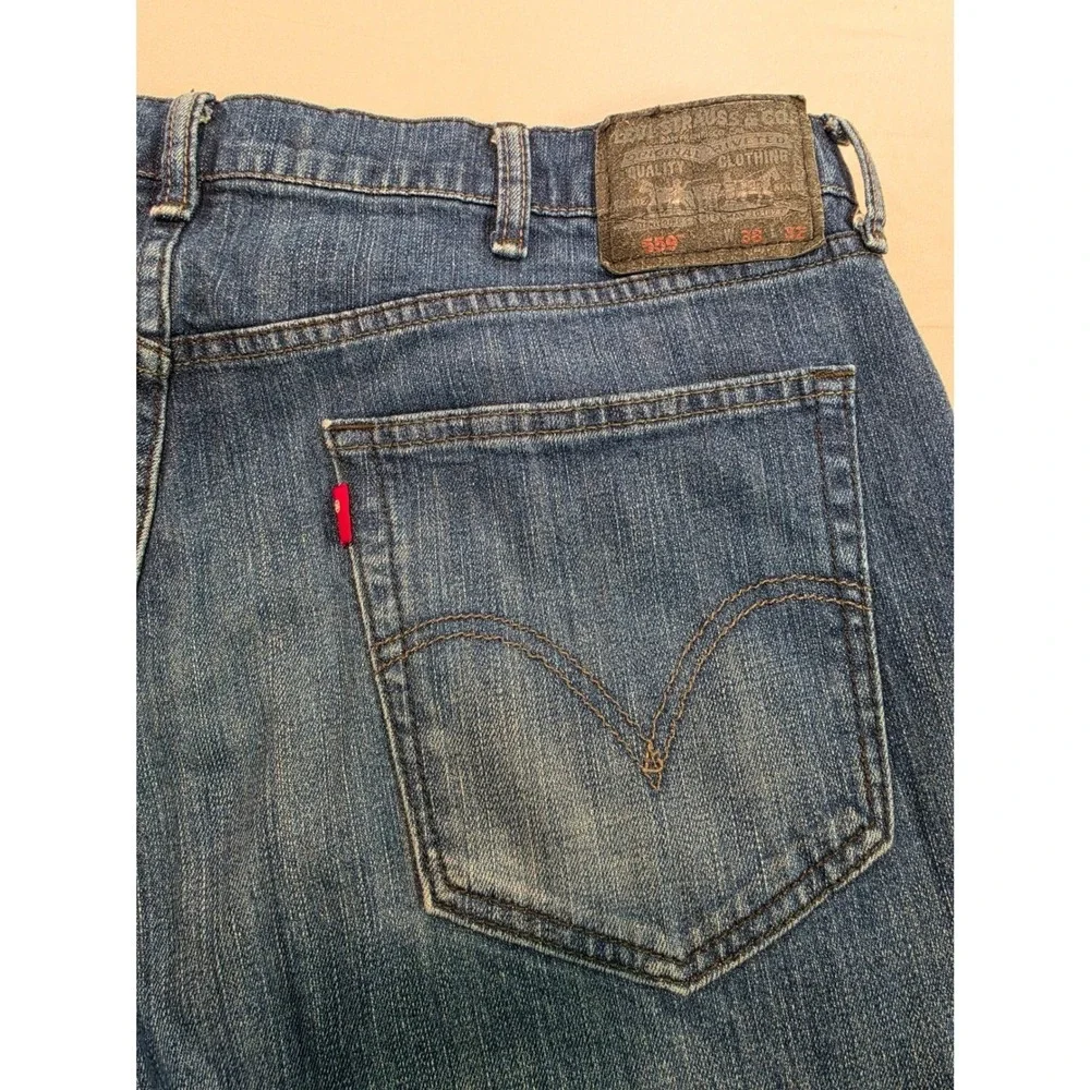 Levis 559 Relaxed Straight Jeans Mens 38x32‎ Medium Wash Blue Denim Pants 1075